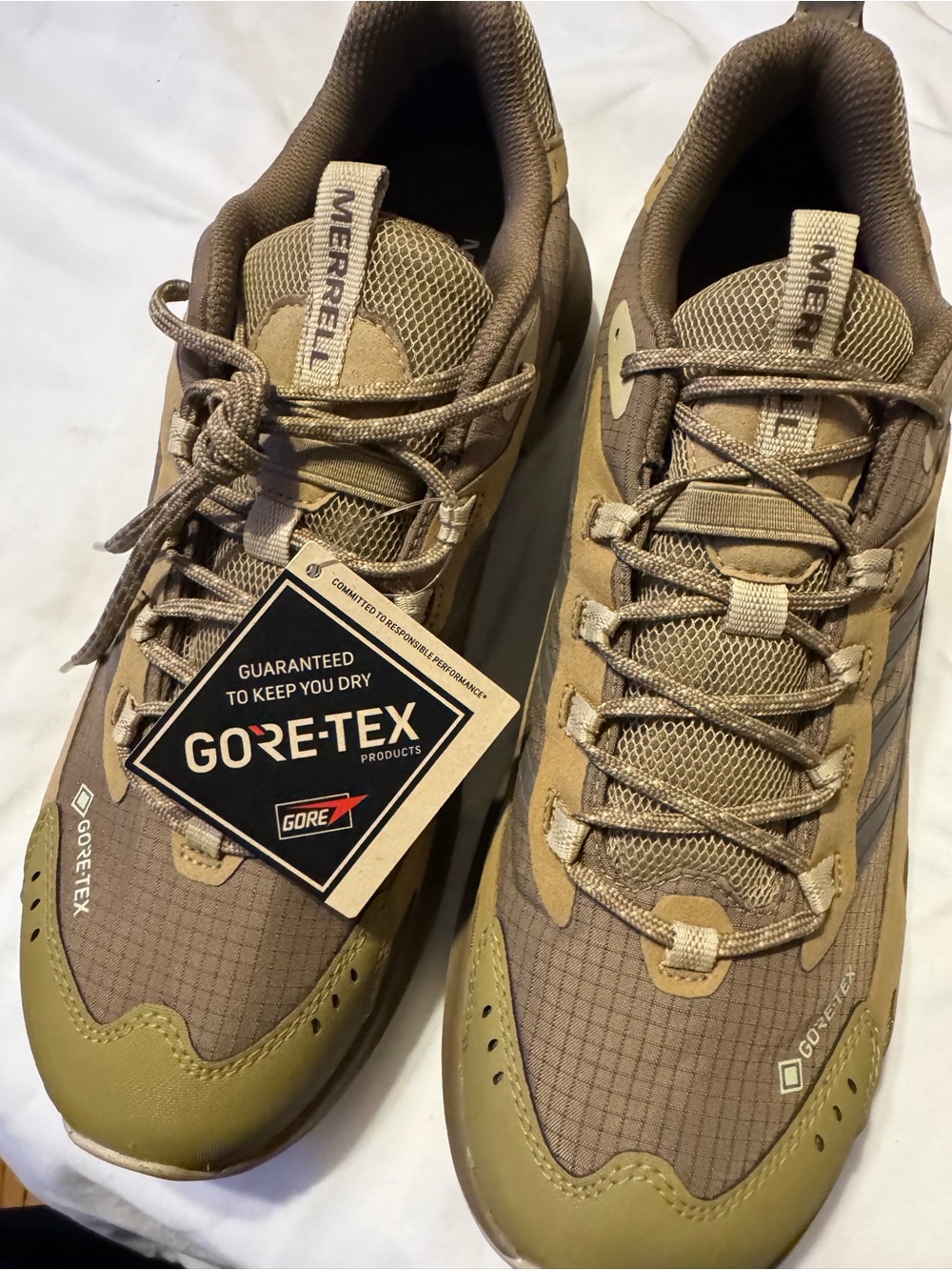 Merrell Men's Gore-Tex Trail Sneakers in Brown and Tan